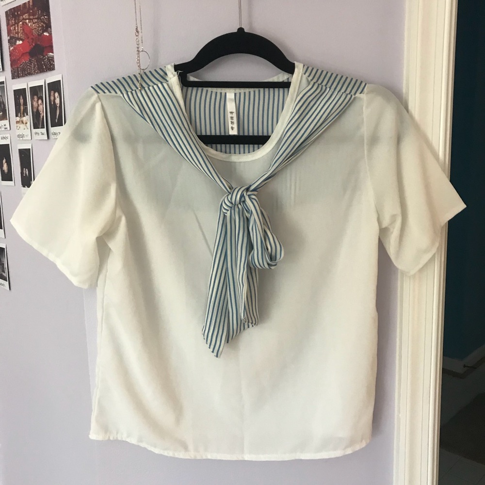 White Sailor Top